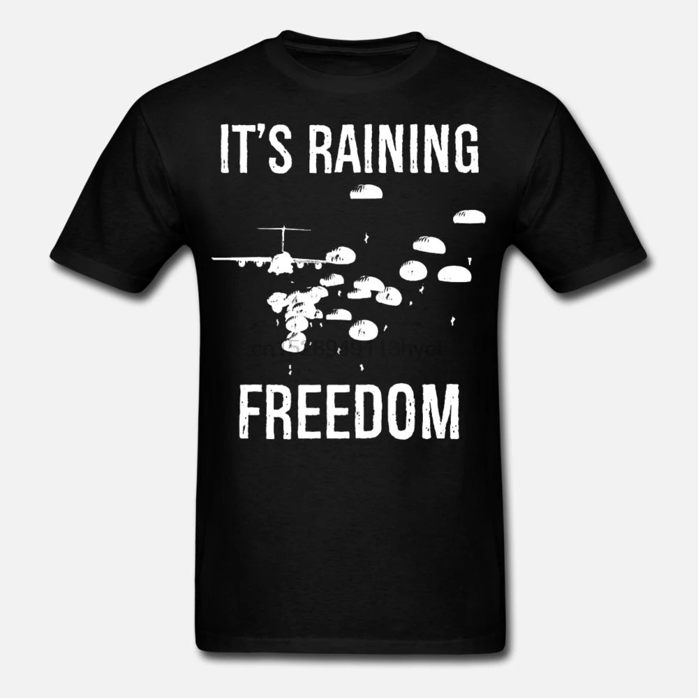 Для мужчин футболка это дождь свободу Премиум Airborne ПАРАШЮТИСТА женщин | Мужская