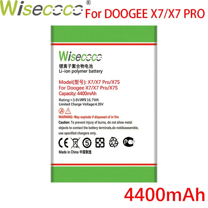 

WISECOCO 4400mAh Battery For DOOGEE X 7 X7 PRO X7S Mobile Phone In Stock High Quality Battery+Tracking Code