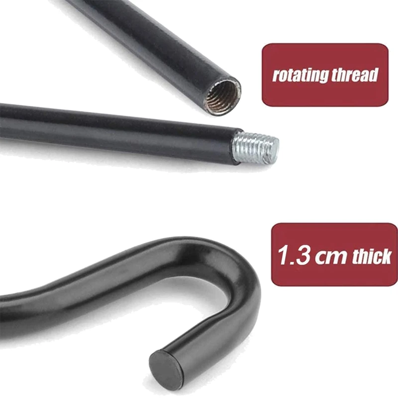 

2 Pack Shepherd Crook Hooks Adjustable with 5 Prong Base,for Bird Feeders,Flower Ball, Plant and Christmas Decorations