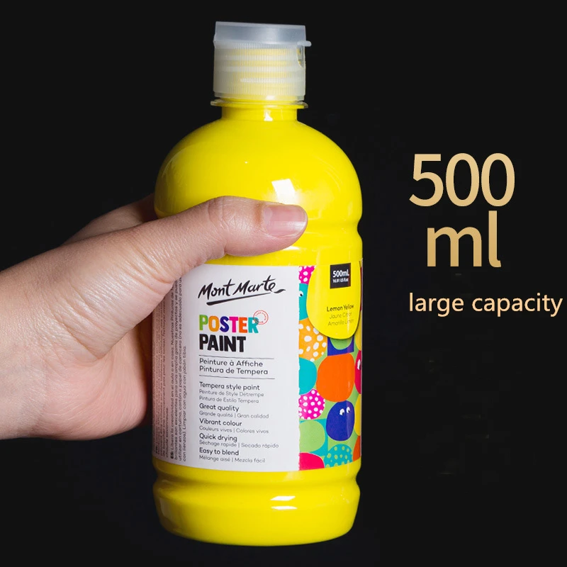 Монт марте 24 цвета гуашь бутылка с пигментом 500 мл детская Нетоксичная