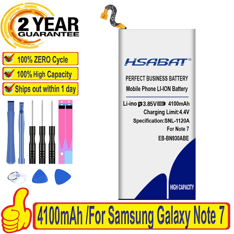 Аккумулятор HSABAT для Samsung Galaxy Note 7 FE N935 N930 100% оригинальный аккумулятор с