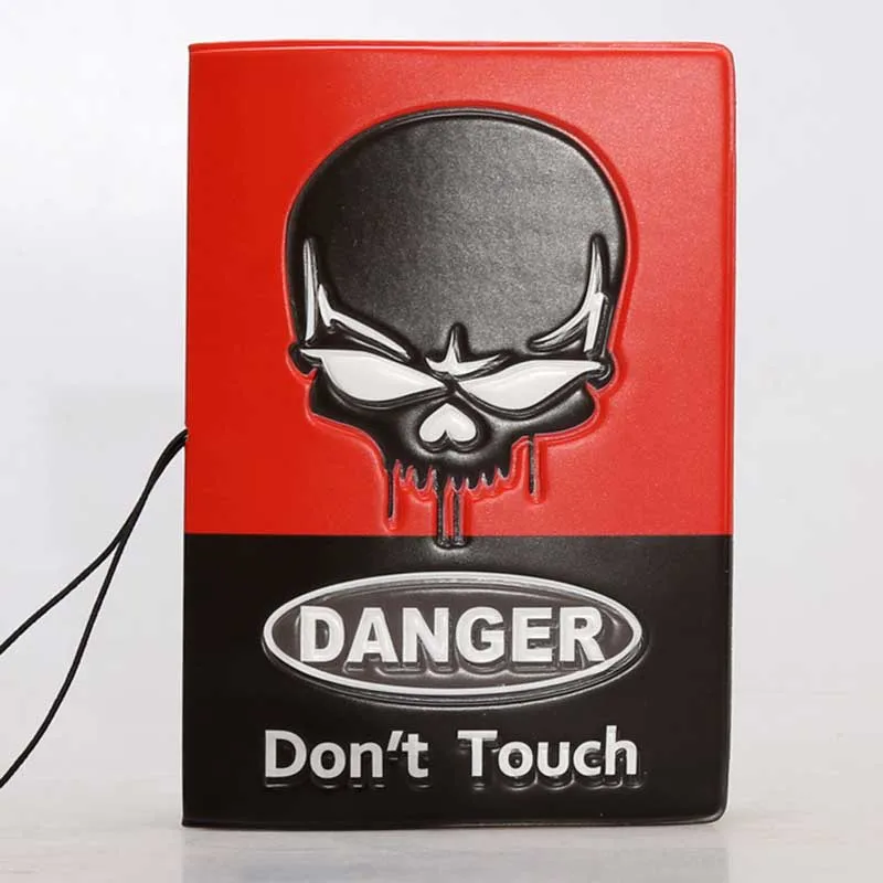 

Аксессуары для путешествий Danger Dont Touch, держатель для паспорта, ПВХ, 3D принт, кожаный чехол для паспорта, чехол для удостоверения личности, 14 с...