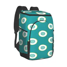 Large Cooler Bag Thermo Lunch Picnic Box African Circles Teal Insulated Backpack Ice Pack Fresh Carrier Thermal Shoulder Bag