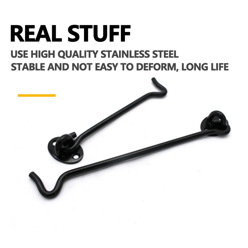 75/100/150mm Cabinet Door Showcase Gate Window Latche Hook Eye WindProof Silent Lock windproof hook Wind Brace Cabin | Обустройство