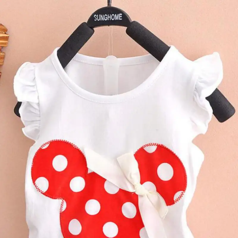 Футболка и юбка детский костюм из 2 предметов модные комплекты одежды для девочек