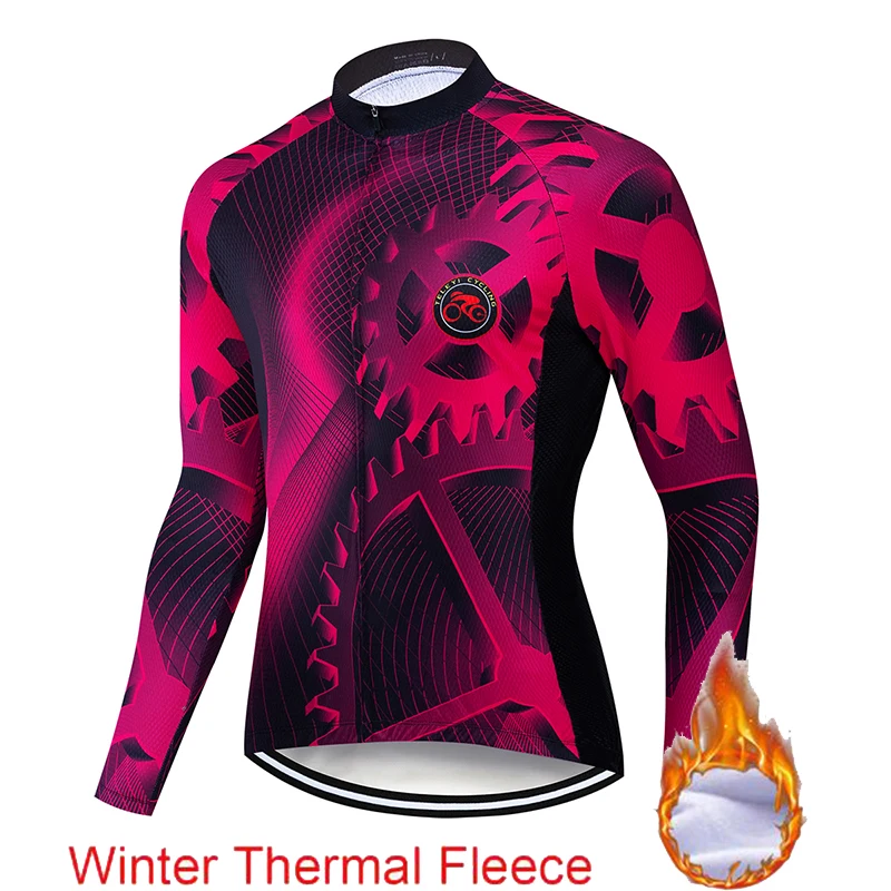Ropa ciclismo теплая Зимняя Теплая Флисовая велосипедная одежда, мужская Трикотажная одежда, костюм для езды на велосипеде, MTB Одежда, комбинезон, комплект - Цвет: Cycling Clothes