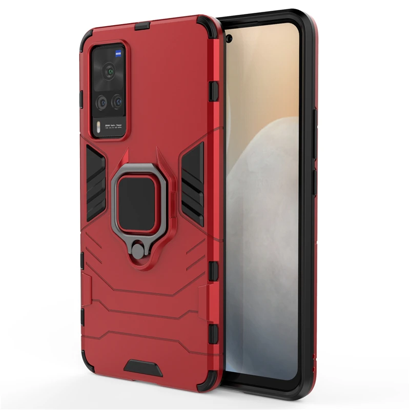 Hard Armor Magnetic Phone Case For Vivo X60 Case For Vivo X60 Cover Shockproof Metal Holder Full Cover For Vivo X60 Fundas 6.56