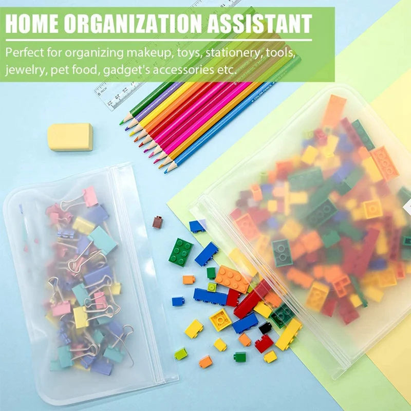 

Reusable PEVA Food Storage Bags,24 Pack Flat Freezer Bags,Resealable Lunch Bag for Meat/Fruit/Veggies