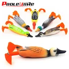 Мягкая Рыболовная Приманка Topwater Duck, 1 шт., двойной пропеллер, ножки лягушки, 9,5 см, 12 г, 3d-симуляция, плавающие приманки, приманка на окуня, змееголова