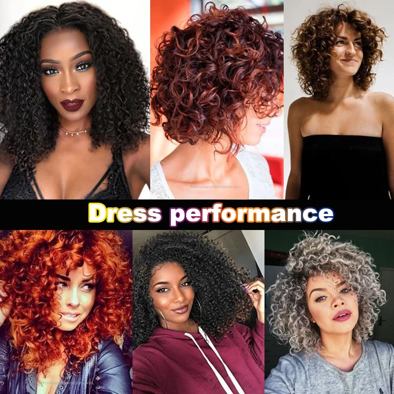 

XUANGUANG Curly Short Hair Wig Curly Wig 14 Inch Short High temperature chemical fiber synthetic Wigs