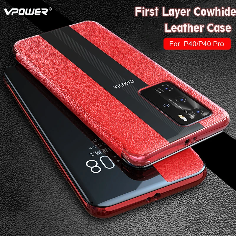 

Luxury Genuine Leather Case For Huawei P40 Pro+ Case P40 Pro Plus Leather Flip Case For Huawei P40 Pro Protector Cover