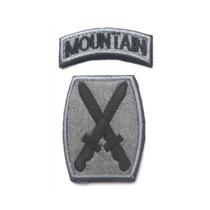 Эполета на плечо с вышивкой армия США нашивки надписью Tenth Mountain Division Военные