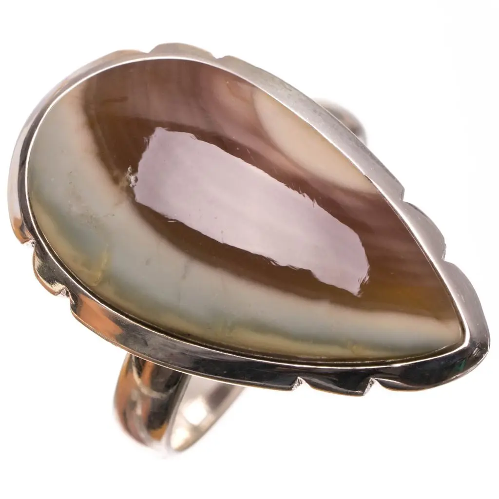 Натуральная императорская яшма уникальное кольцо из стерлингового серебра 925