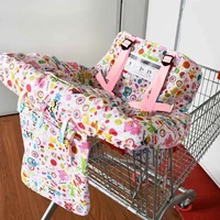kids shopping cart cover portable folding printed trolley soft pad infant cover safety seats for kids with phone bag