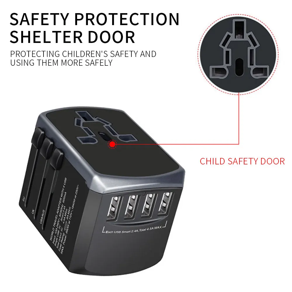 Универсальный адаптер питания для путешествий по всему миру Международный с