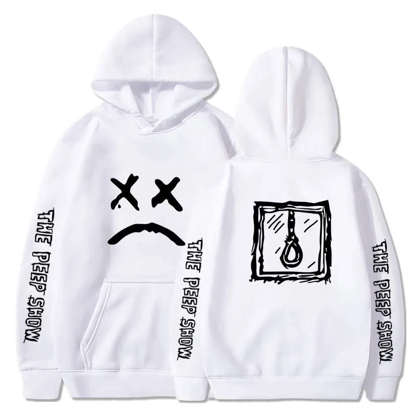Lil Открытый толстовки черные с капюшоном пуловер мужской/женский Oversize