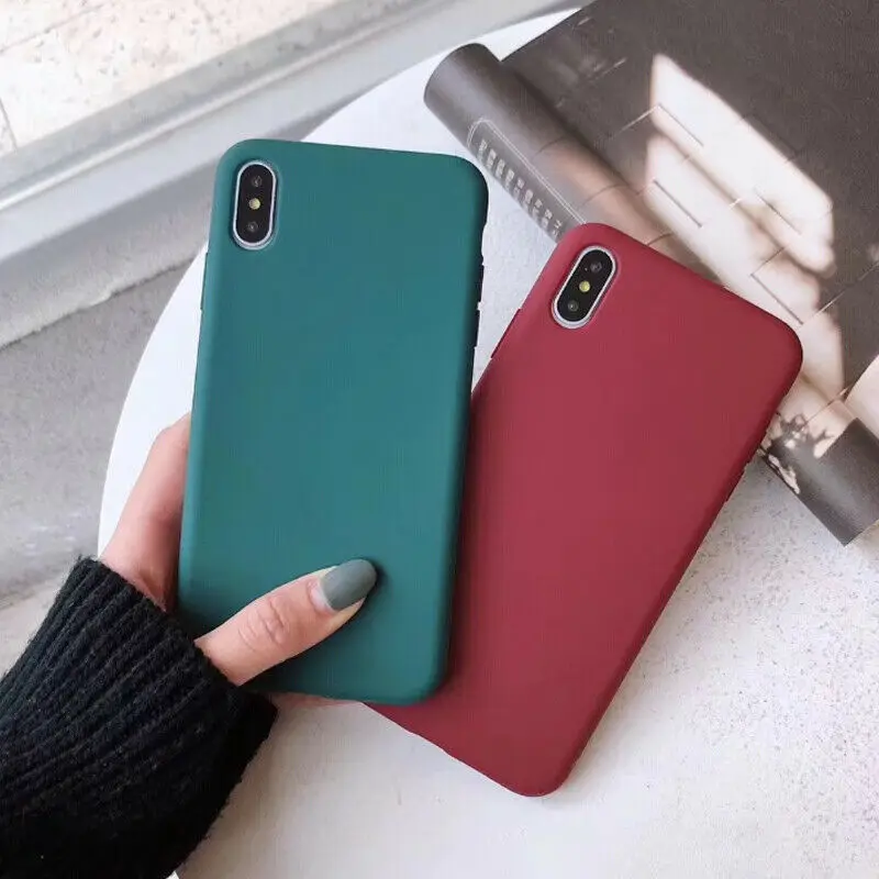 Однотонный силиконовый чехол для iPhone 11 мягкий простой Модный телефона XR X Pro XS Max 7 8