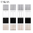 Модули UNKAS, сделай сам, комбинированная серая 1 2 3 4 клавиши 1  2 режима включениявыключения, настенный переключатель серого светильник