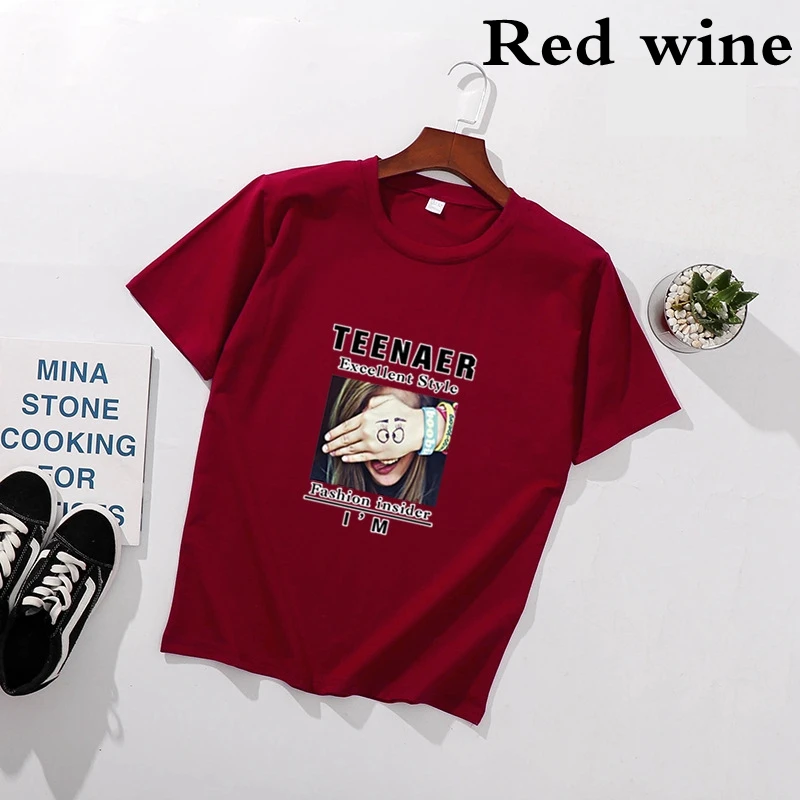 Летняя футболка с короткими рукавами Женская свободная 2019 Новая модная круглым