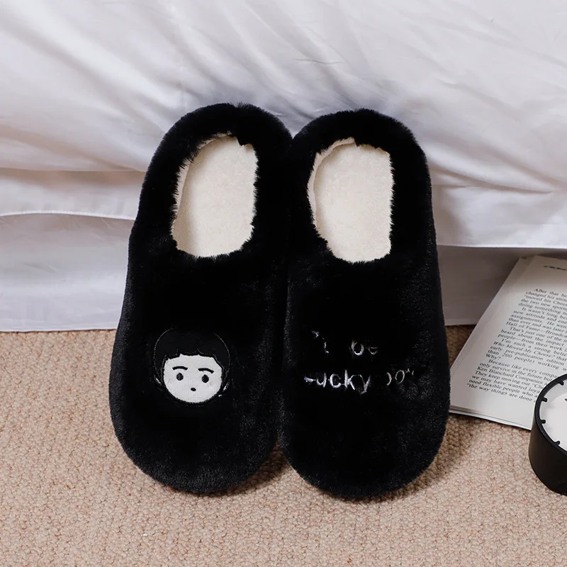New Winter Cotton Slippers Ladies Thick Bottom Non-Slip Plush Indoor Warmth Couple Winter OutdoorCottonSlippers ForMenAnd Women