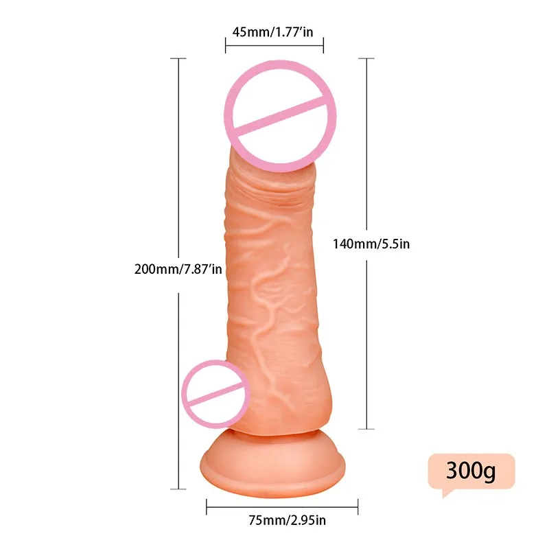 Реалистичный огромный фаллоимитатор 20 см реалистичный пенис для стимуляции