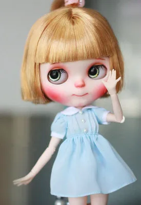 

Blythe baby organ pleated lovely dress with beaded chiffon daily dress