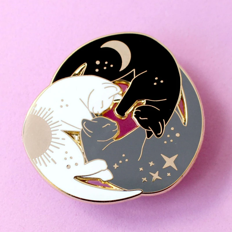 Брошь в виде кошки трипеля брошь трио котят эмалированные металлические значки