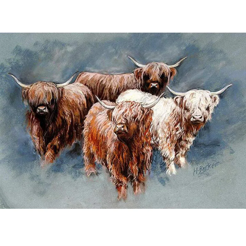 Алмазная живопись с изображением крупного рогатого скота 5D квадратная алмазная