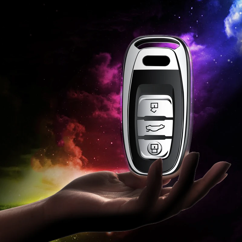 Hight quality TPU+ABS Car Key Cover Case for For Audi A4L A6L Q5 A8 A5/A7 S5/S7 Intelligent 3 Buttons Remote Keyless | Автомобили и