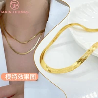 36931piece length 46cm width 4mm 24k gold color brass necklace chains high quality diy jewelry findings accessories