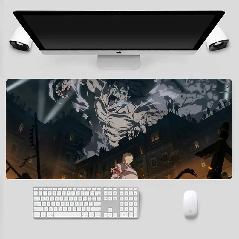 

Ackerman Attack on Titan anime Customized laptop Gaming mouse pad Desk Gamer Large Mouse Mat pad X XL Non-slip Laptop Cushion