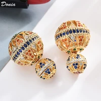donia jewelry european and american fashion earrings hollow design color aaa zircon earrings size ball earrings fashion earrings