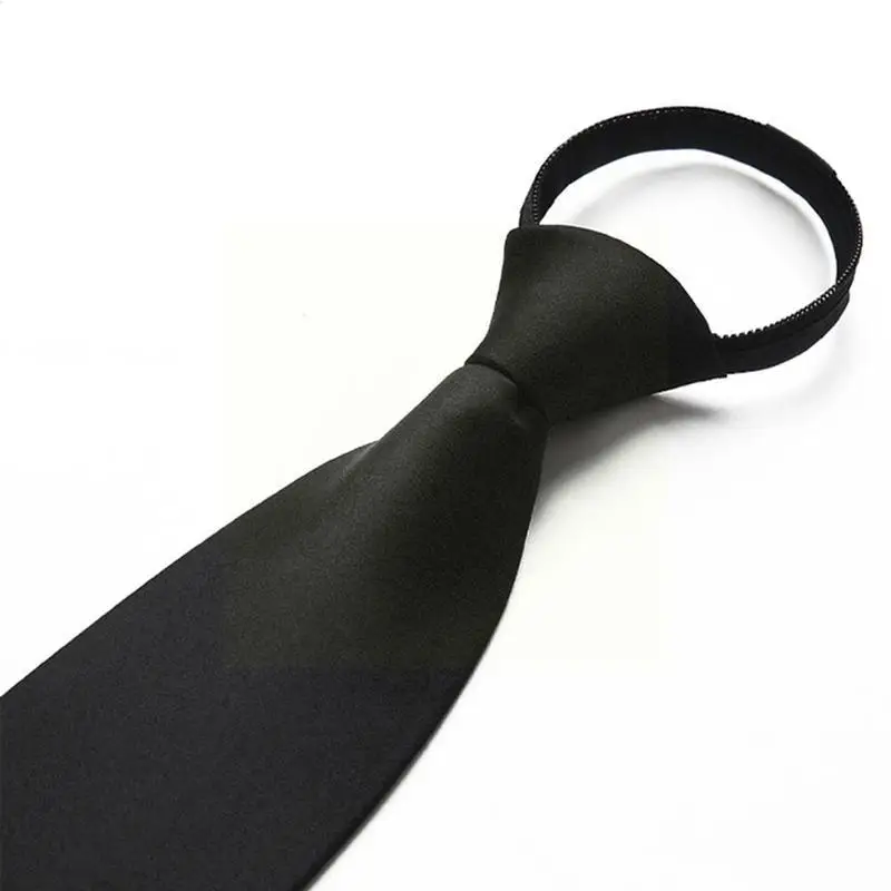 

Черный галстук с зажимом для мужчин и женщин, погребальный галстук для стюарда, матовый черный галстук, черные аксессуары для одежды S0w1