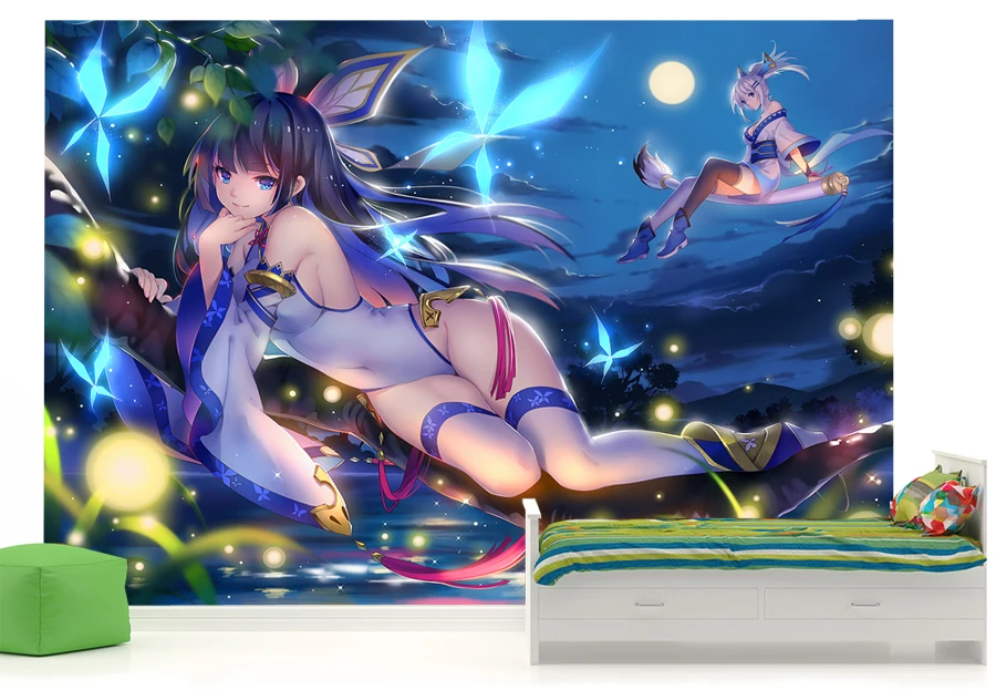 Сексуальная аниме-девушка обои аниме настенные фрески на заказ 3D Спальня декора