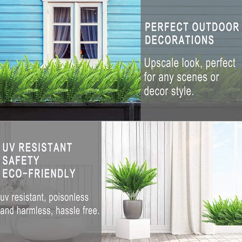 18 шт. искусственные папоротники бостонские кустарники для дома и улицы