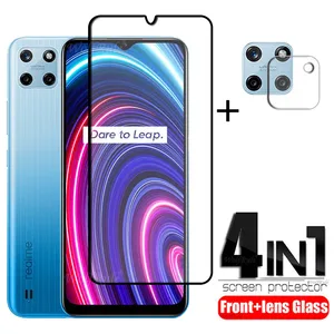4 in 1 for realme c25y glass for oppo realme c25y tempered glass screen protector for realme c25 c25s c21 c21y c25y lens glass free global shipping