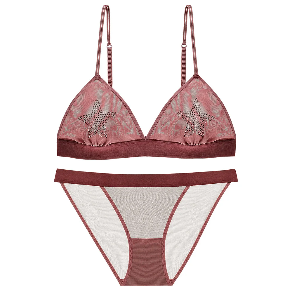 Комплект нижнего белья женский ультратонкий пикантный удобный кружевной