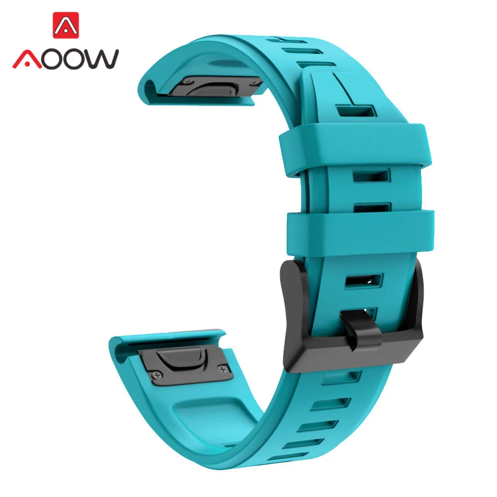 Blue green Силиконовые ремешки для часов Garmin fenix6 6S 5X 6X 5S x5plus 3 3HR forerunner935 945 подход S60 ремешок браслет ремень/20 мм/22 мм 26 мм - Цвет ремешка: Blue green