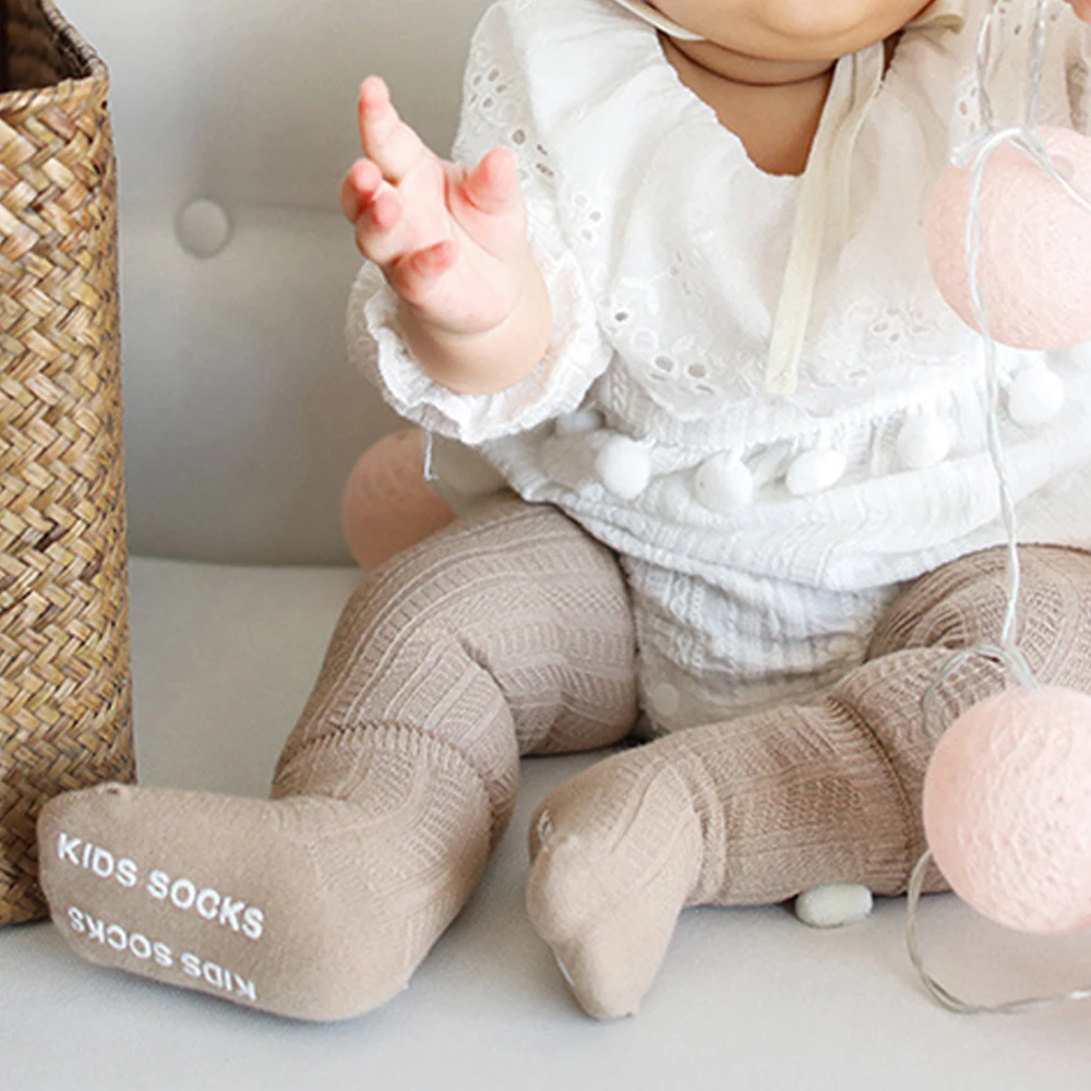 Хлопковые детские носки противоскользящие вязаные модные Гольфы с принтом для