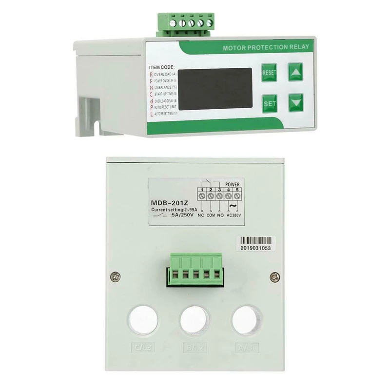 

New-AC220V 2-99A LED Overload Phase Loss Motor Protection Relay Digital Electric Motor Protector