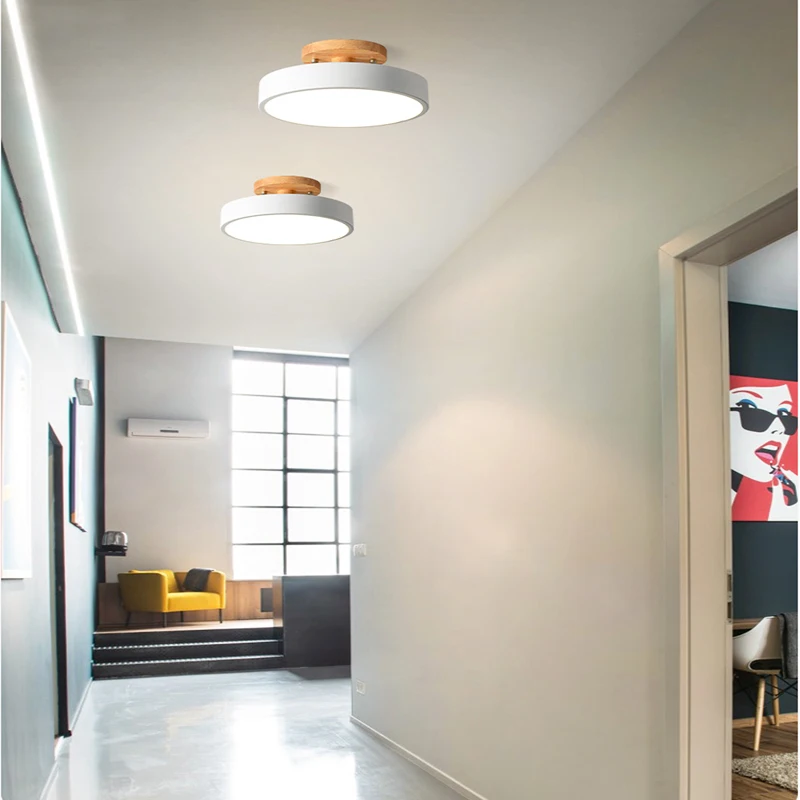 Lámpara de techo LED de estilo nórdico para sala de estar, iluminación simple para sala de estar, lámpara de estudio, iluminación para pasillo