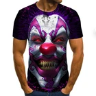Мужская футболка с 3D-принтом, ужасная Мужская футболка с изображением оборотня, о-образным вырезом, Повседневная Уличная футболка в стиле ретро, хип-хоп, 2021