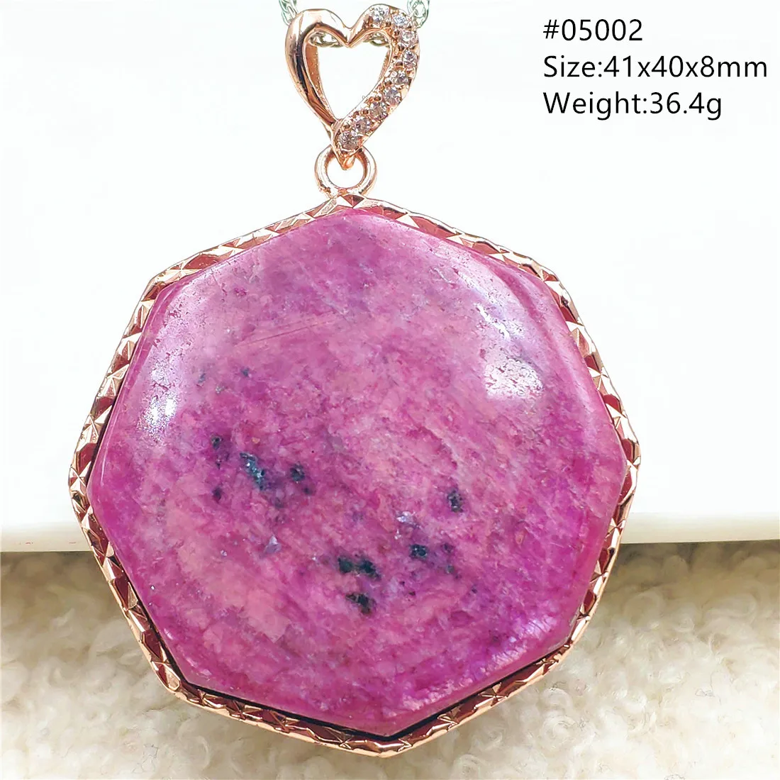 

Natural Red Ruby Zoisite Pendant Star Light Gemstone Hexagon Beads Rose Gold Women Men Ruby Rubi Necklace Jewelry AAAAA