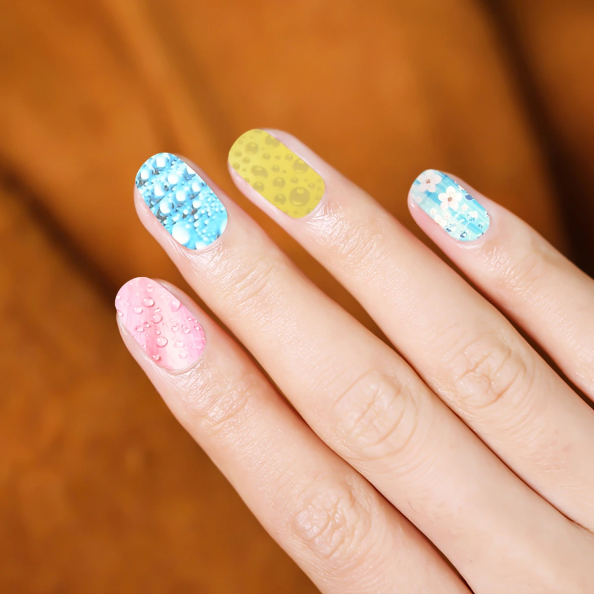 16 шт. наклейки из фольги для украшения ногтей 3D-Слайдер с каплями воды