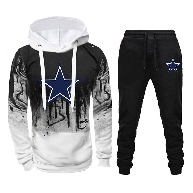 

New Arrival Men's Hooded Pullover and Sweatpants Classic Daily Casual Sports Jogging Suit Fashion Hoodies 2pcs Set