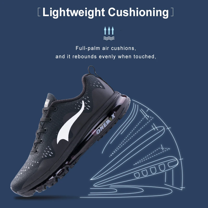 Мужские кроссовки для бега ONEMIX спортивные дышащие с амортизирующей воздушной