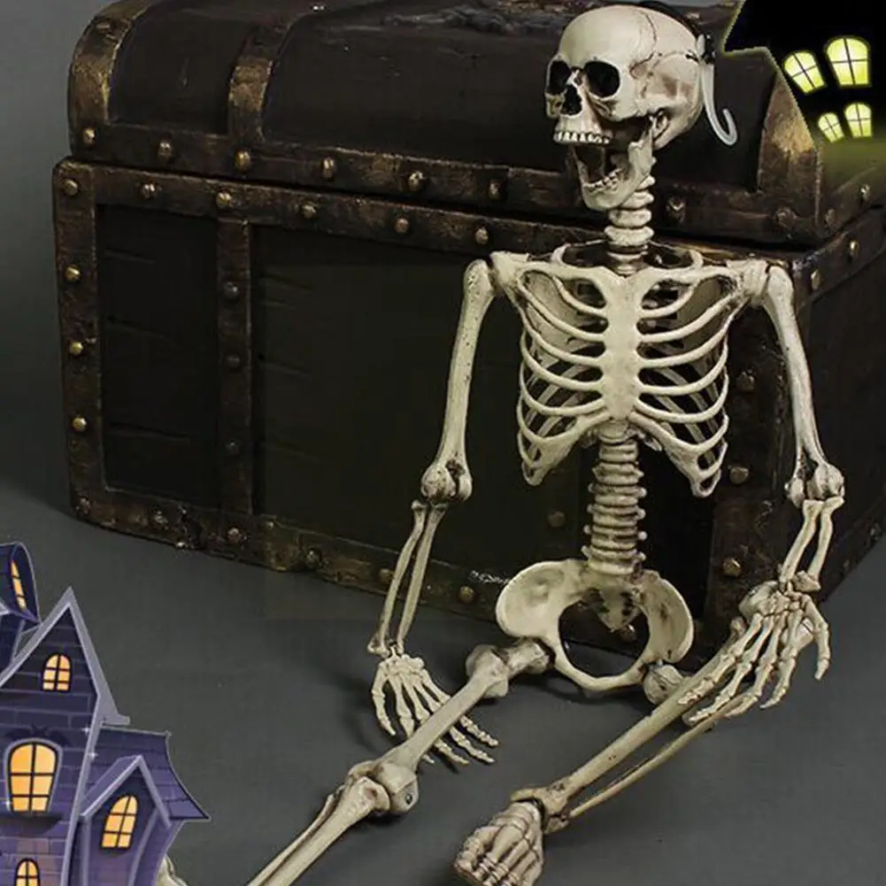

Украшение для Хэллоуина, 90 см, Ужасный Череп, скелет, украшение, Декор, реквизит с привидениями, домашний скелет, украшения для дома Pa Z9X0