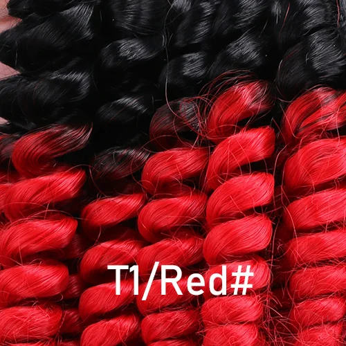 FSRHAIR 70 гр./шт. Черный-зеленый афро Фунми вьющиеся волосы пучок синтетических волос для наращивания Омбре волосы продукт - Цвет: T1B/красный