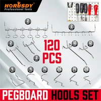 horusdy 120 piece pegboard hooks pegboard accessories pegboard hooks assortment for organizing various tools