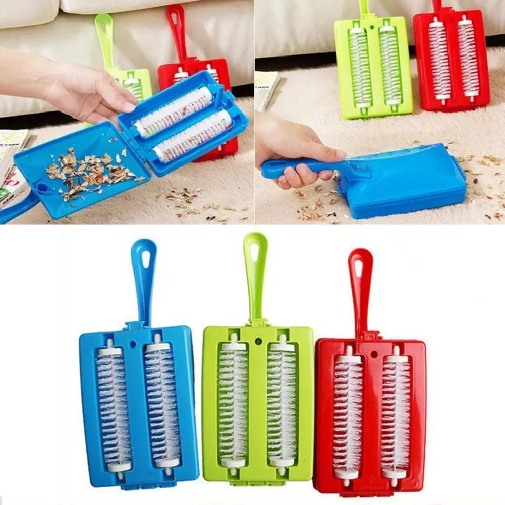 

Многоцелевого использования ковер щетка для сбора мусора двойной ролик уборочной машины диван пыль волосы Машинка для удаления катышков С...